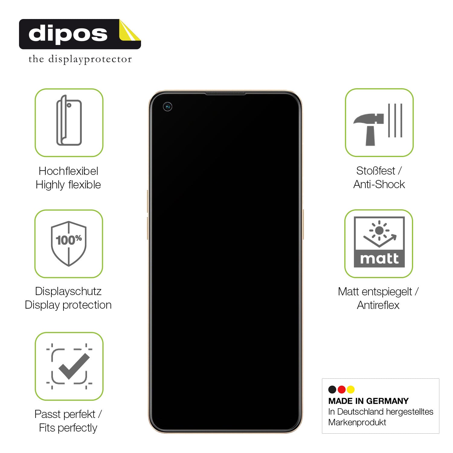 Displayschutz hergestellt in Deutschland, höchste Qualität made in Germany