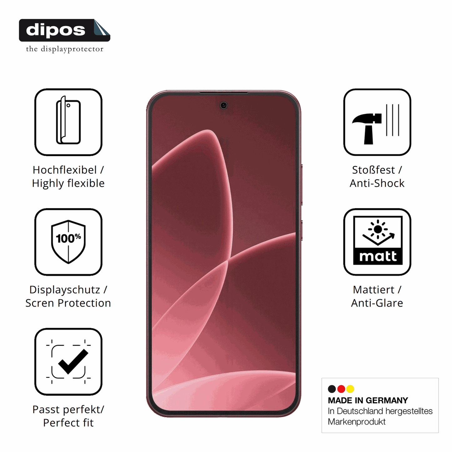 Displayschutz hergestellt in Deutschland, höchste Qualität made in Germany