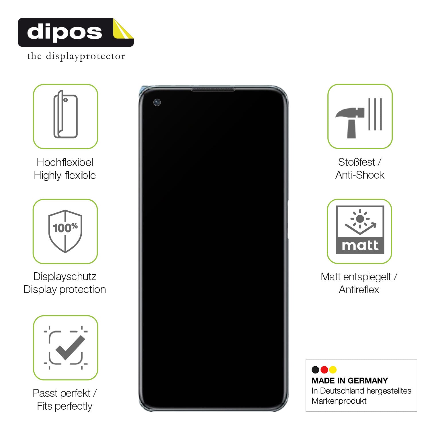 Displayschutz hergestellt in Deutschland, höchste Qualität made in Germany
