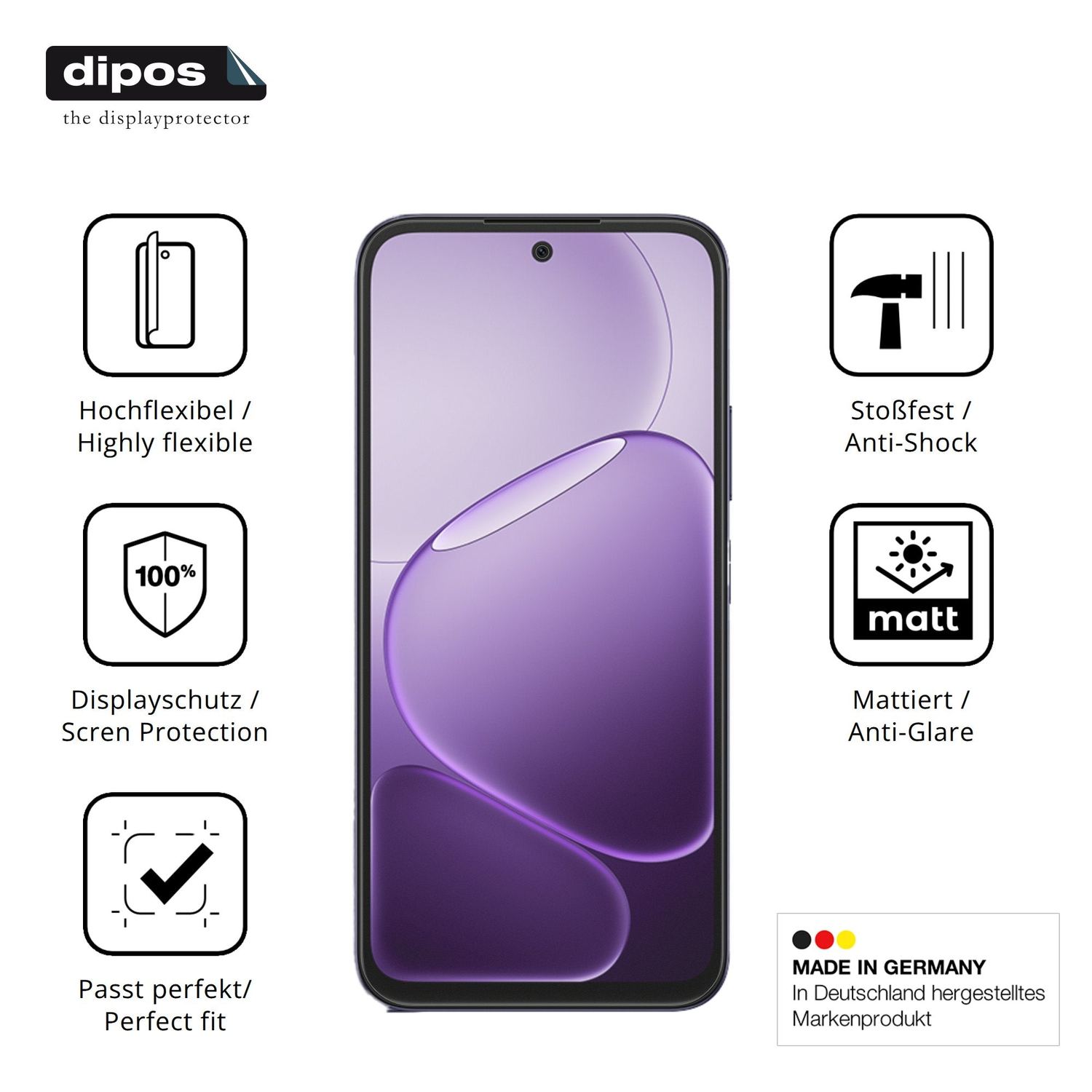 Displayschutz hergestellt in Deutschland, höchste Qualität made in Germany