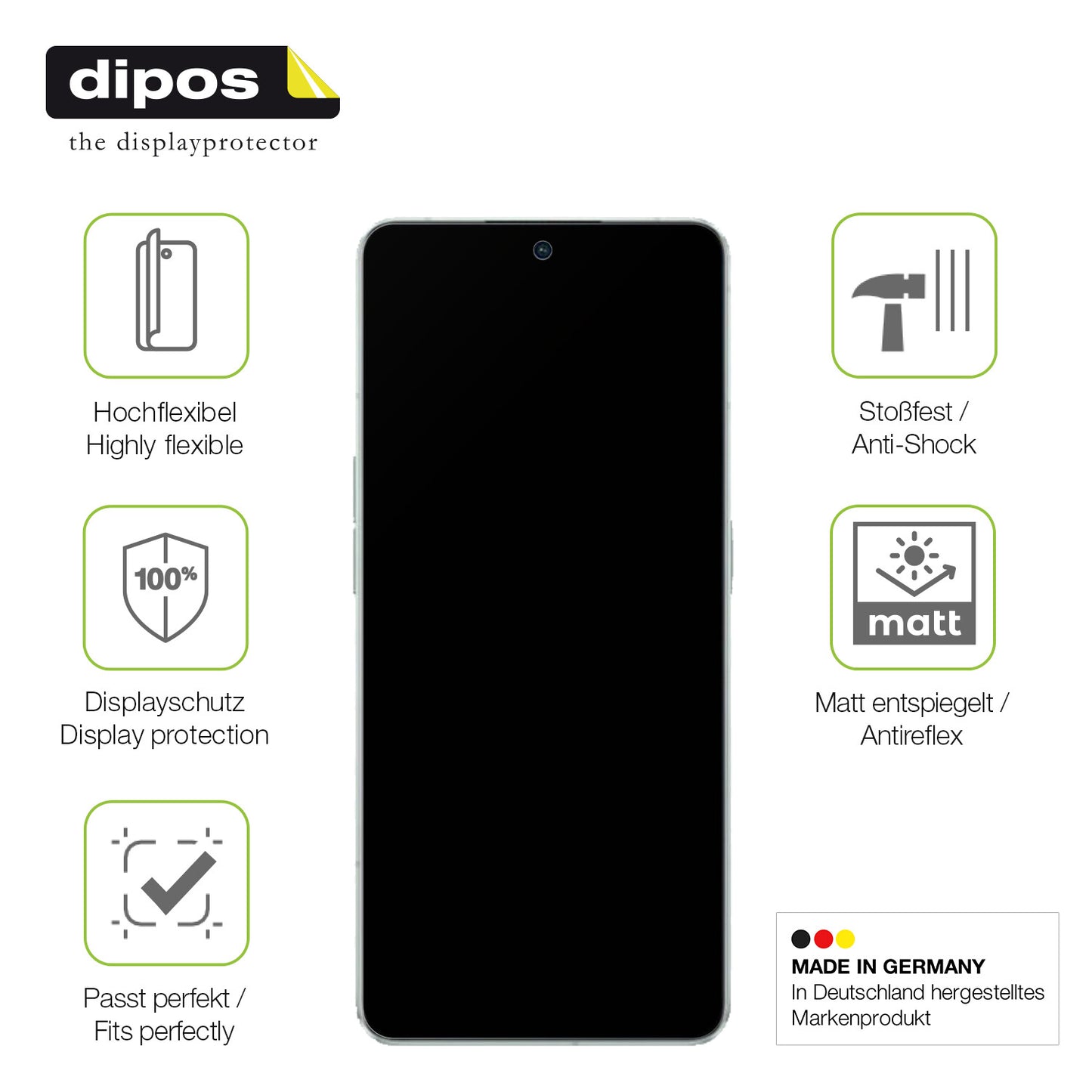 Displayschutz hergestellt in Deutschland, höchste Qualität made in Germany
