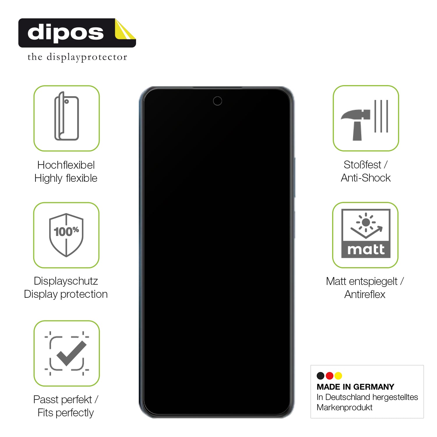 Displayschutz hergestellt in Deutschland, höchste Qualität made in Germany