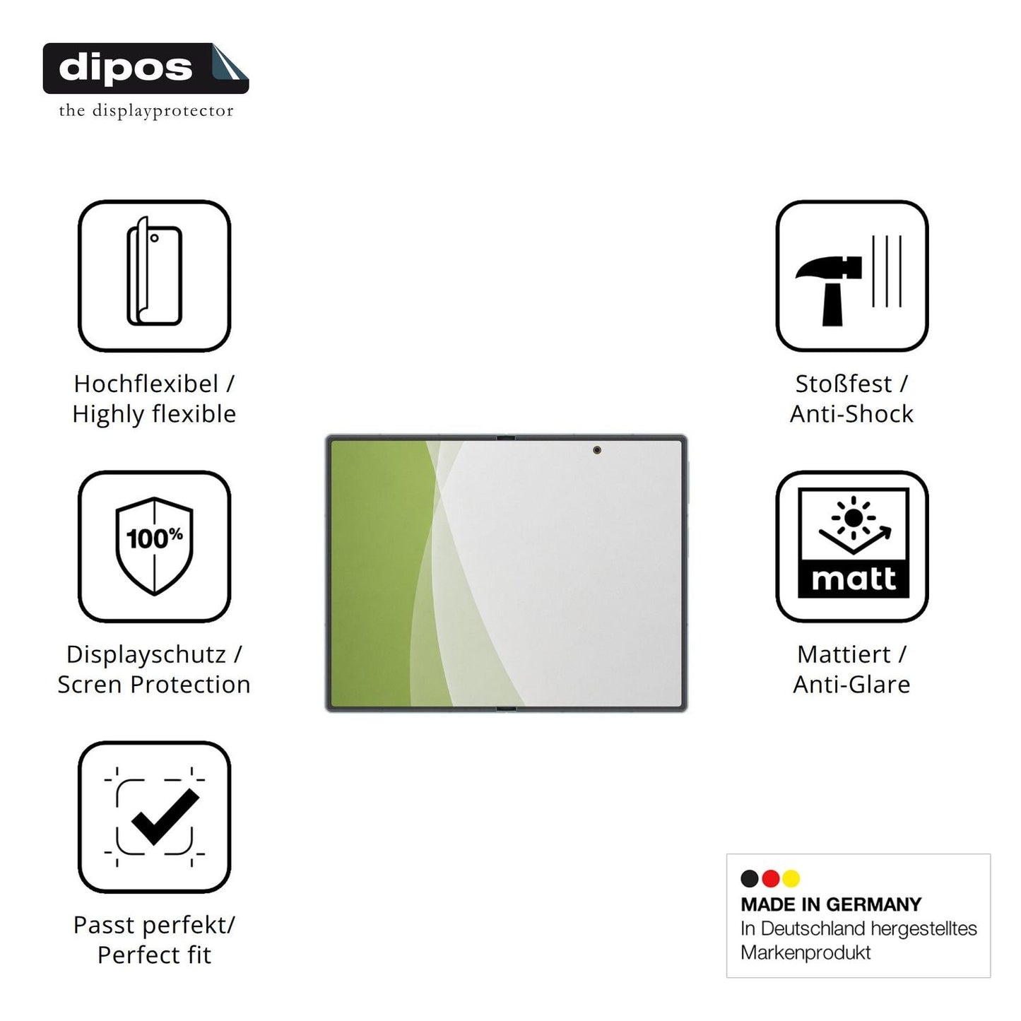 Displayschutz hergestellt in Deutschland, höchste Qualität made in Germany