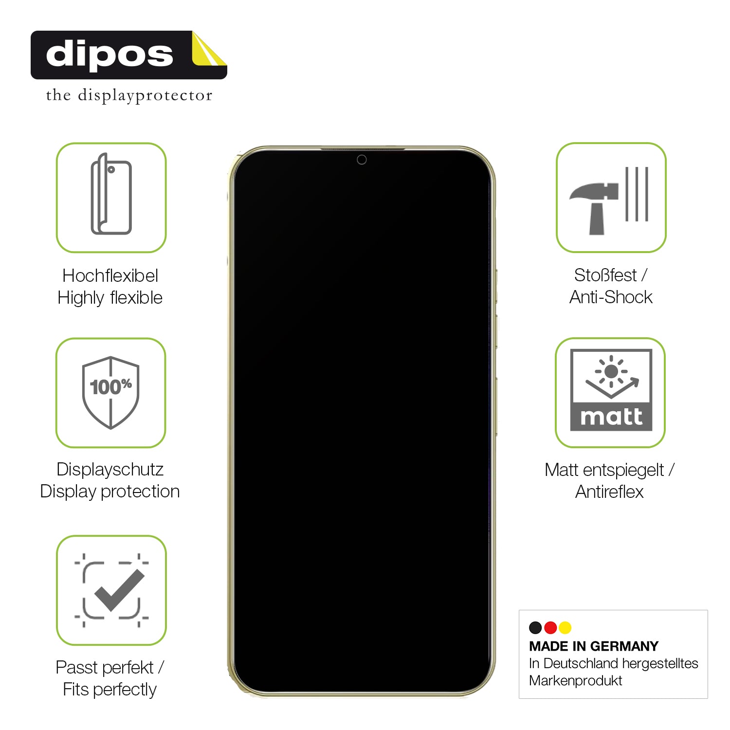 Displayschutz hergestellt in Deutschland, höchste Qualität made in Germany