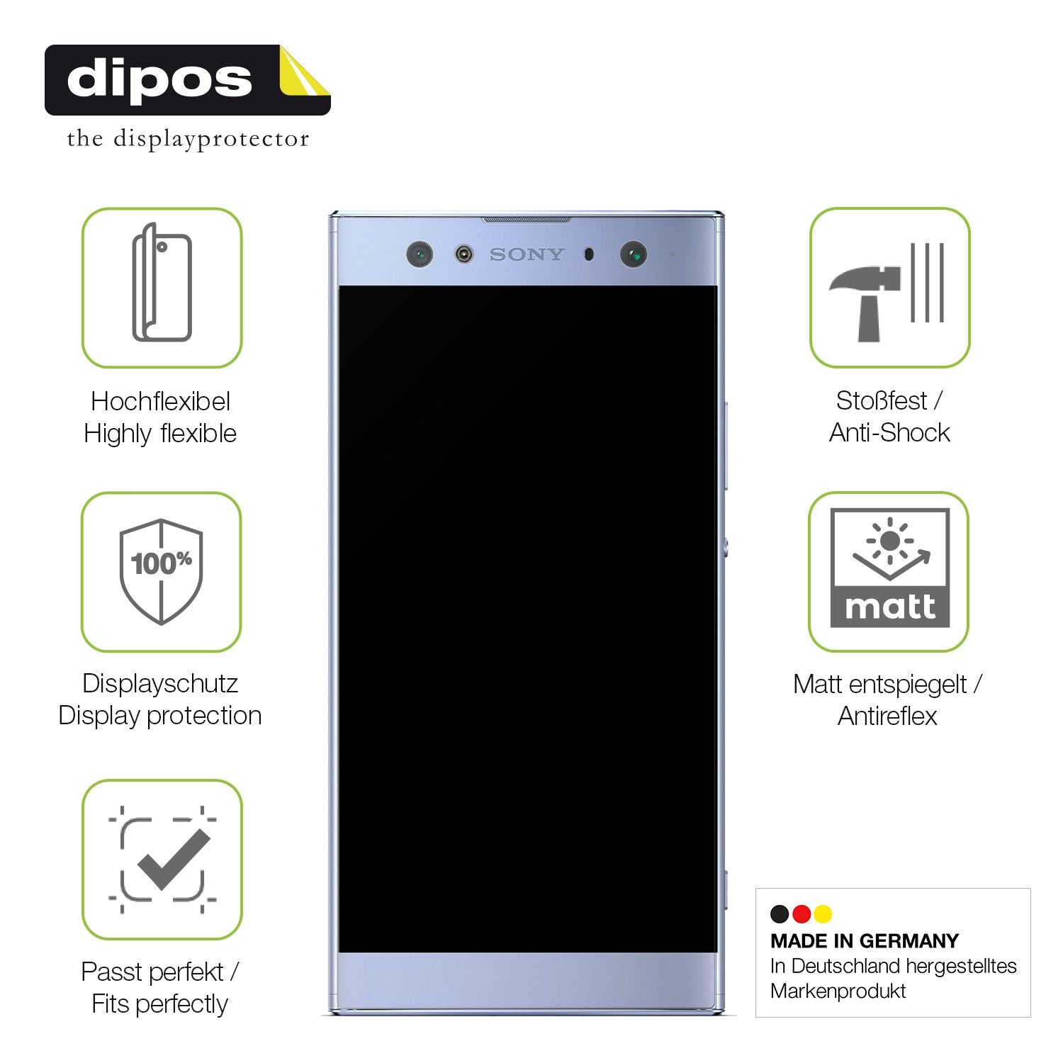 Displayschutz hergestellt in Deutschland, höchste Qualität made in Germany