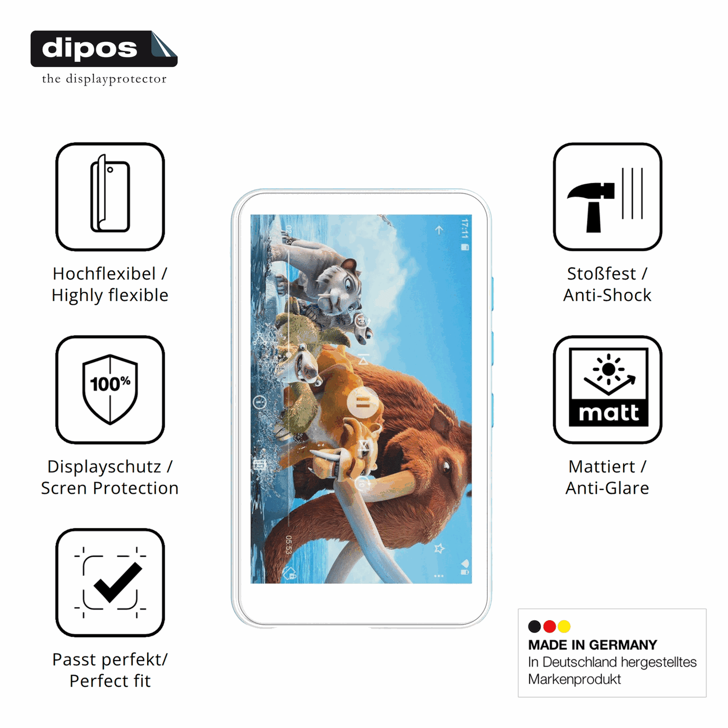 Displayschutz hergestellt in Deutschland, höchste Qualität made in Germany
