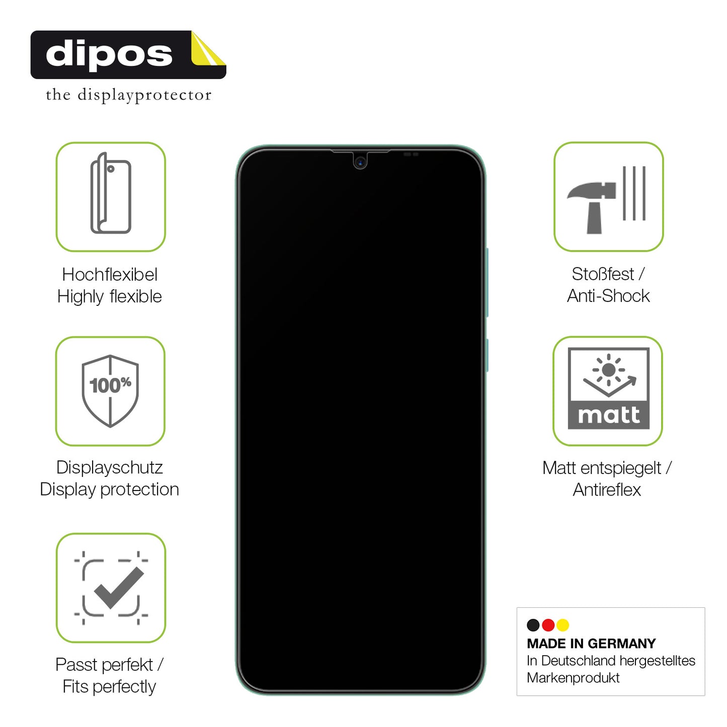 Displayschutz hergestellt in Deutschland, höchste Qualität made in Germany