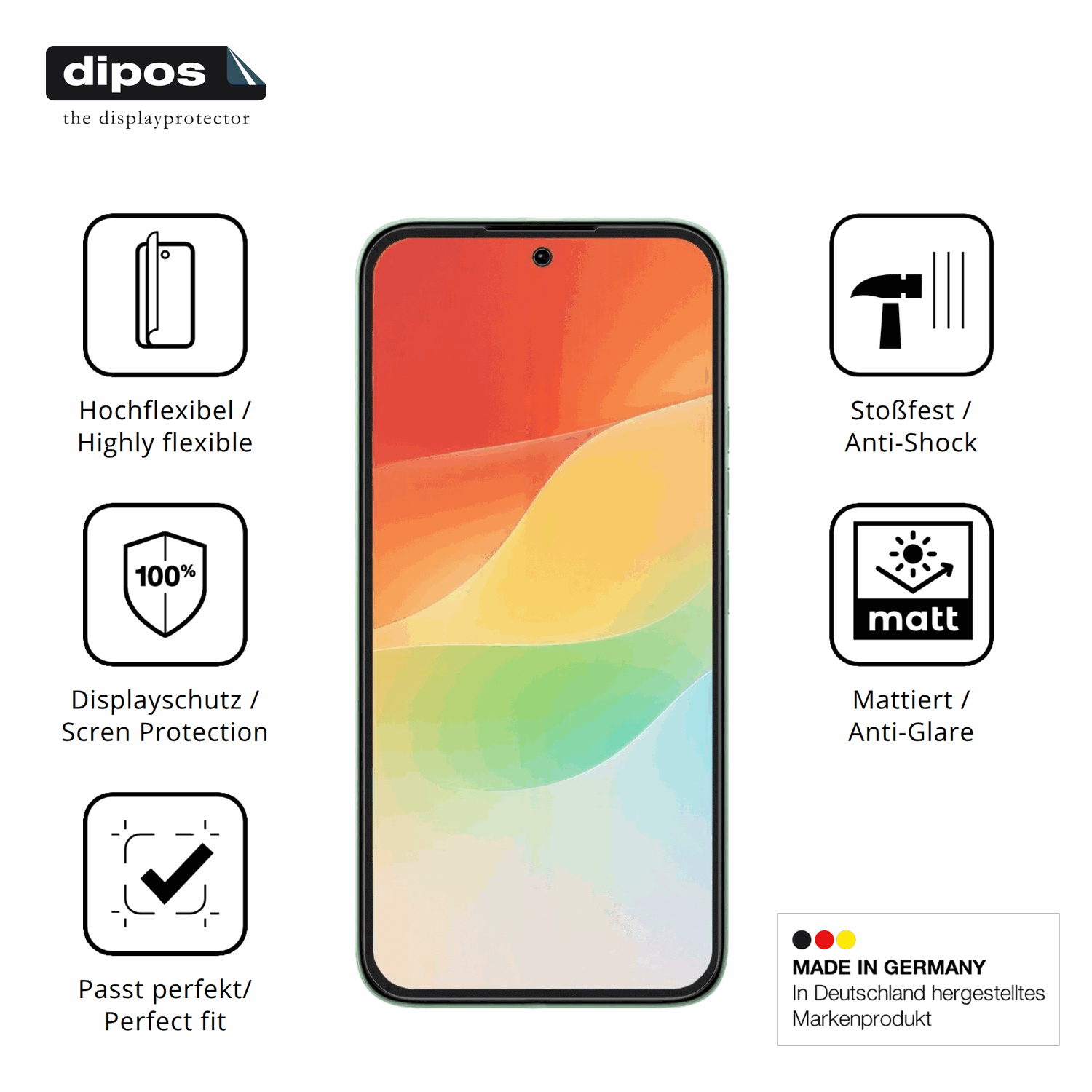 Displayschutz hergestellt in Deutschland, höchste Qualität made in Germany
