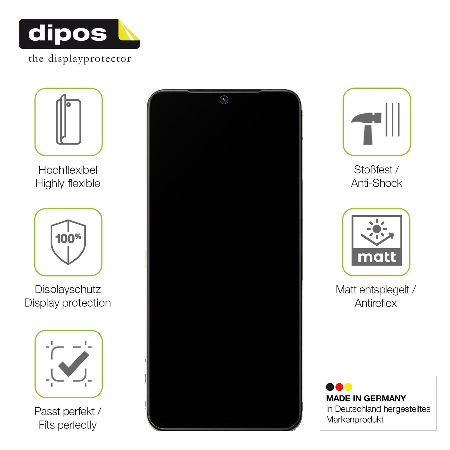 Displayschutz hergestellt in Deutschland, höchste Qualität made in Germany