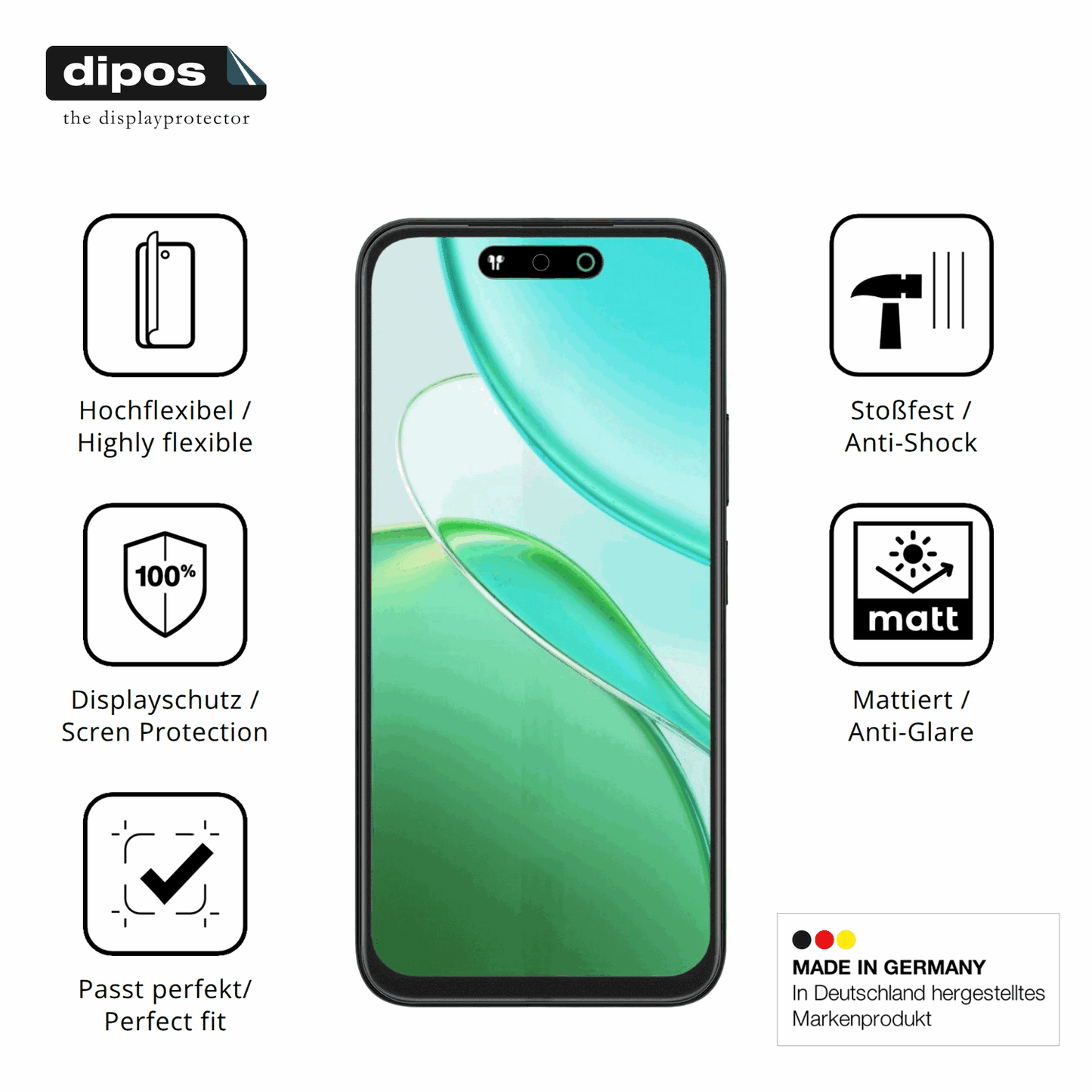 Displayschutz hergestellt in Deutschland, höchste Qualität made in Germany