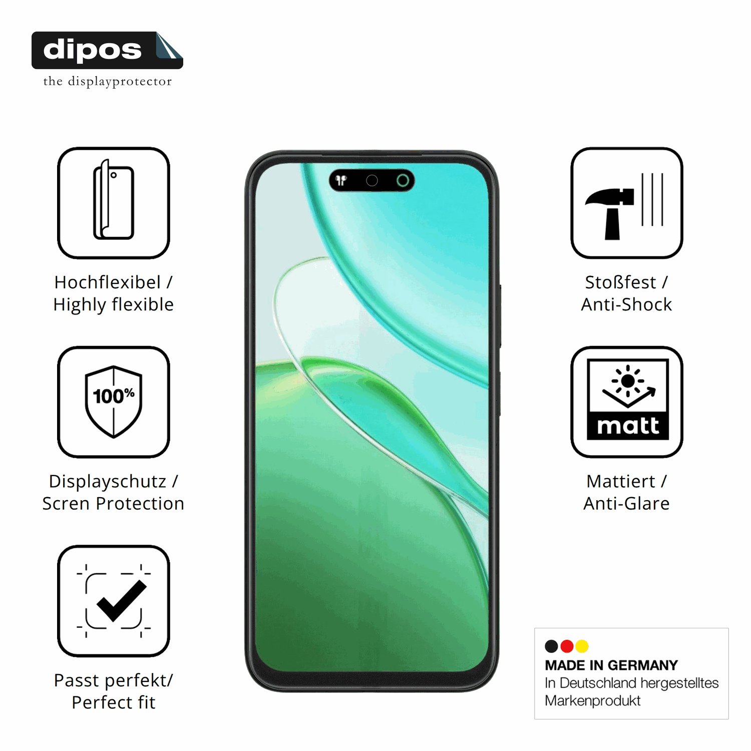 Displayschutz hergestellt in Deutschland, höchste Qualität made in Germany