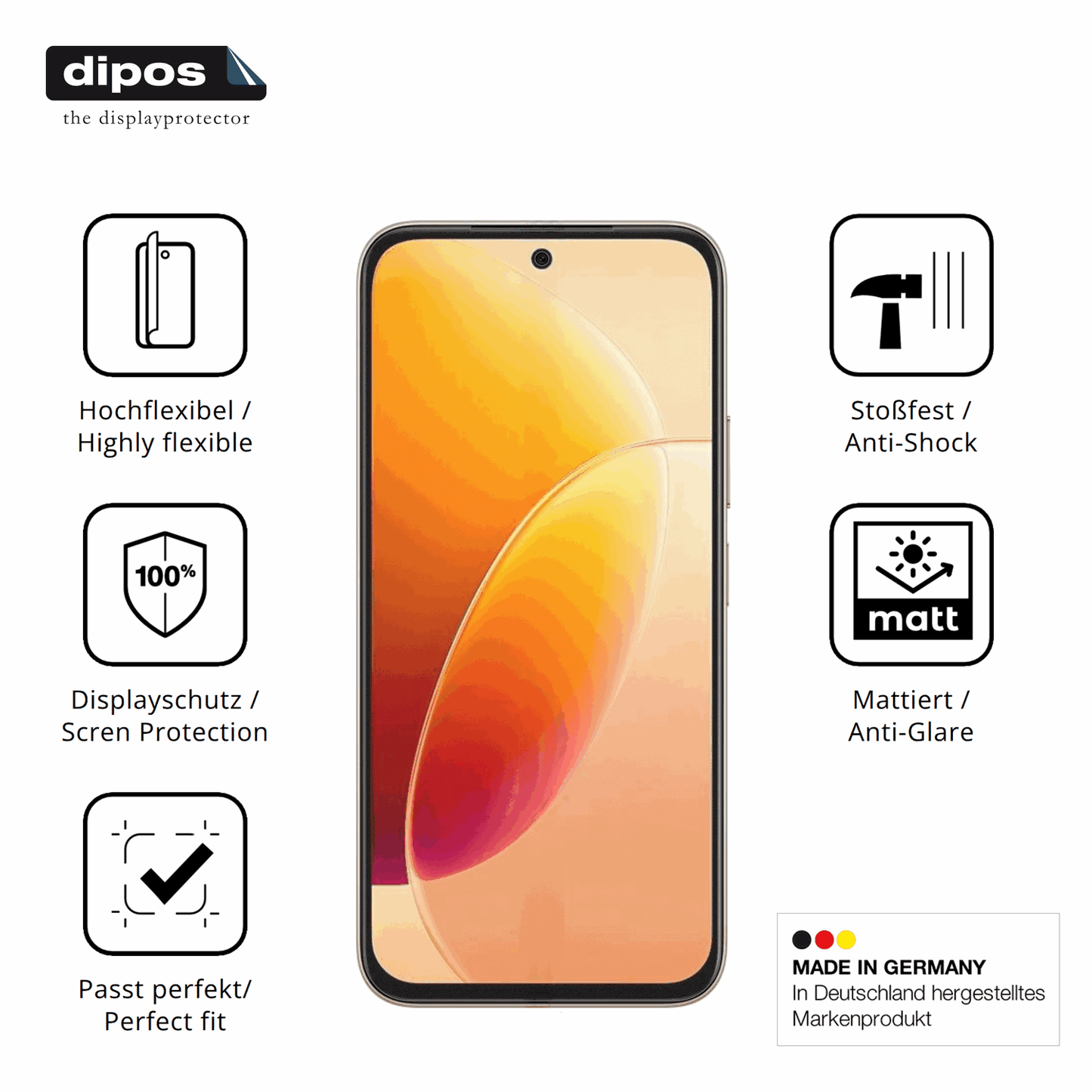 Displayschutz hergestellt in Deutschland, höchste Qualität made in Germany
