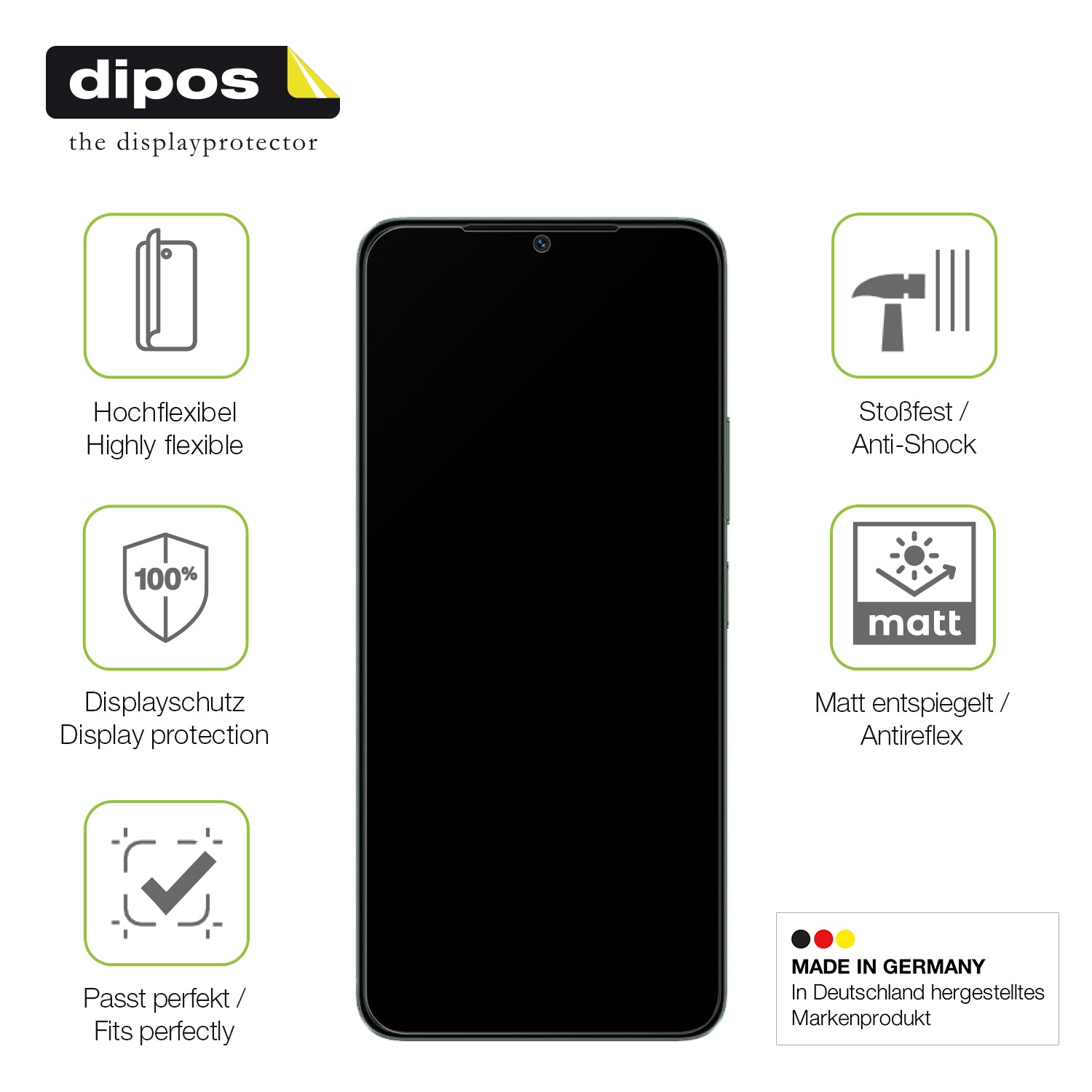 Displayschutz hergestellt in Deutschland, höchste Qualität made in Germany