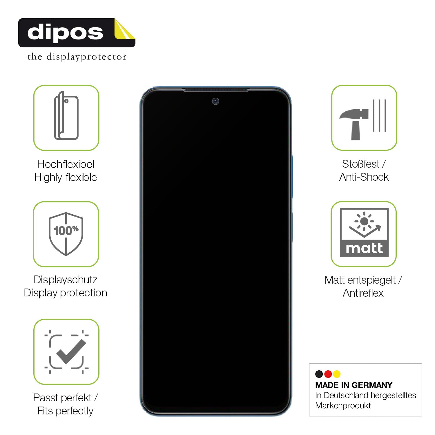 Displayschutz hergestellt in Deutschland, höchste Qualität made in Germany