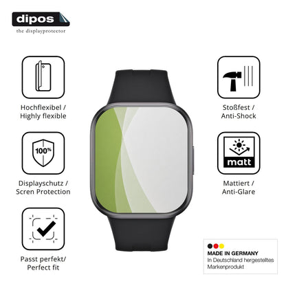2x Full Cover Schutzfolie matt für Xiaomi Redmi Watch 6 Active