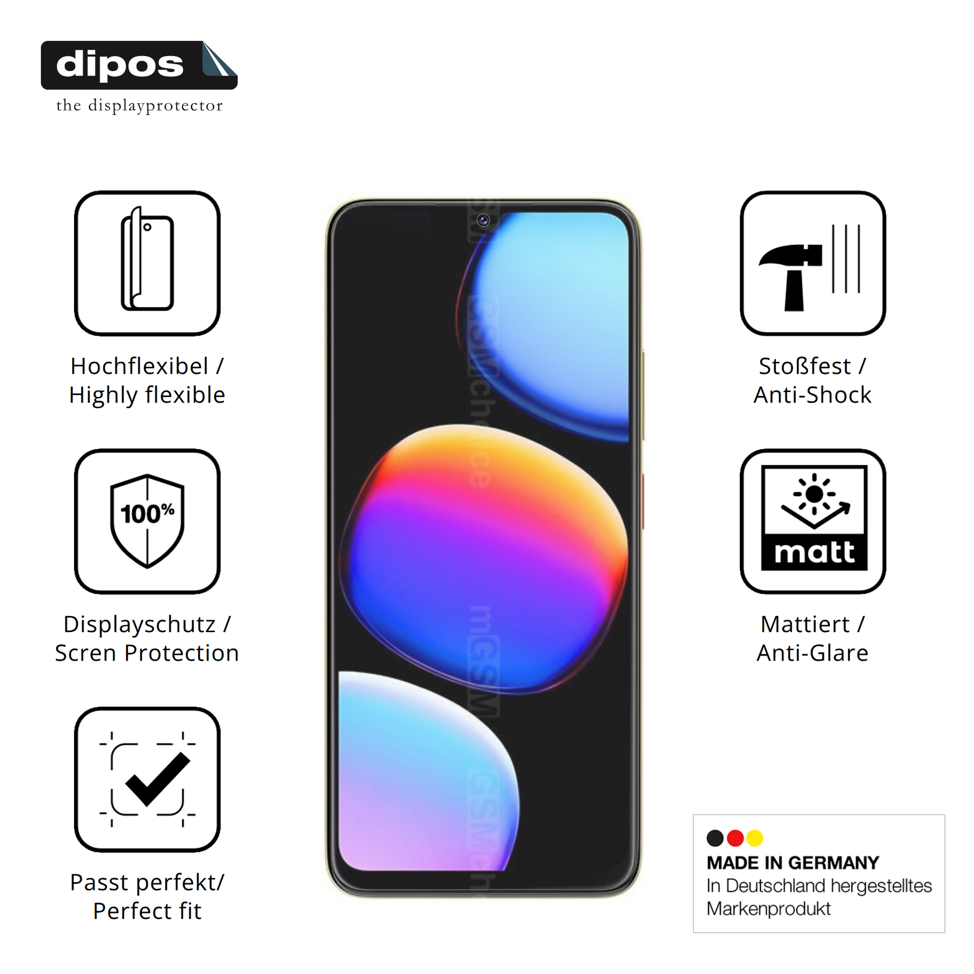 Displayschutz hergestellt in Deutschland, höchste Qualität made in Germany