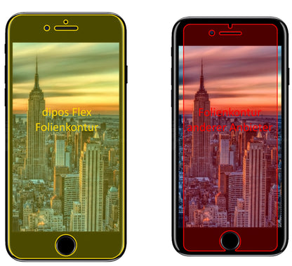 AppleiPhone SE 2 mit aufgebrachter dipos Displayschutzfolie, glasklare Darstellung ohne Einschränkungen