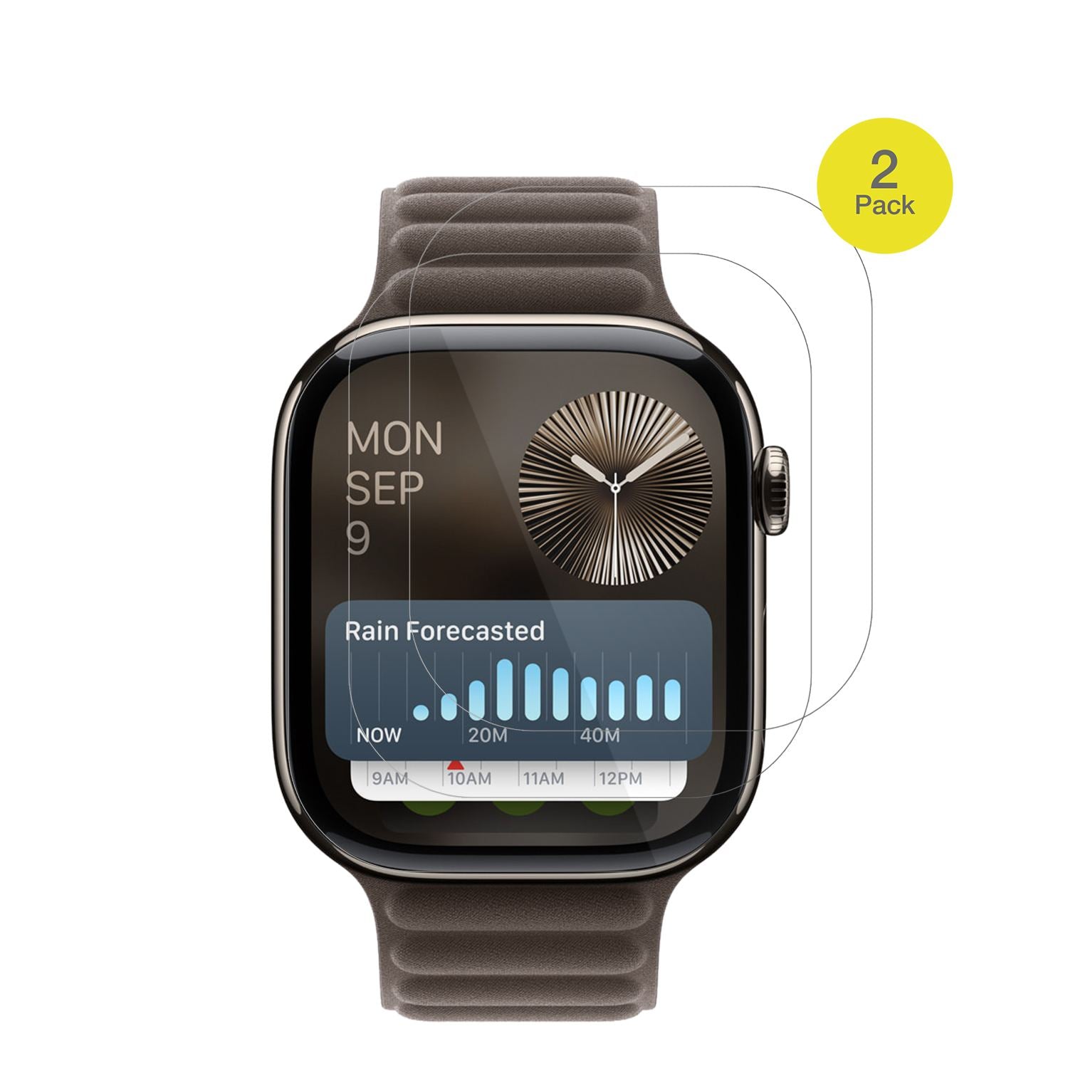 AppleWatch SE 3 44mm mit aufgebrachter dipos Displayschutzfolie, glasklare Darstellung ohne Einschränkungen