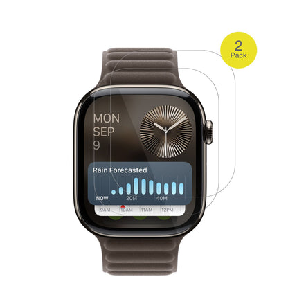 AppleWatch SE 3 44mm mit aufgebrachter dipos Displayschutzfolie, glasklare Darstellung ohne Einschränkungen
