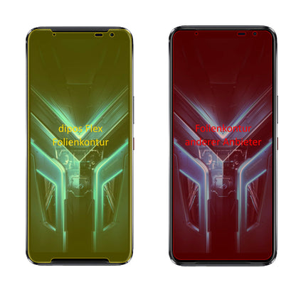 AsusROG Phone 3 mit aufgebrachter dipos Displayschutzfolie, glasklare Darstellung ohne Einschränkungen
