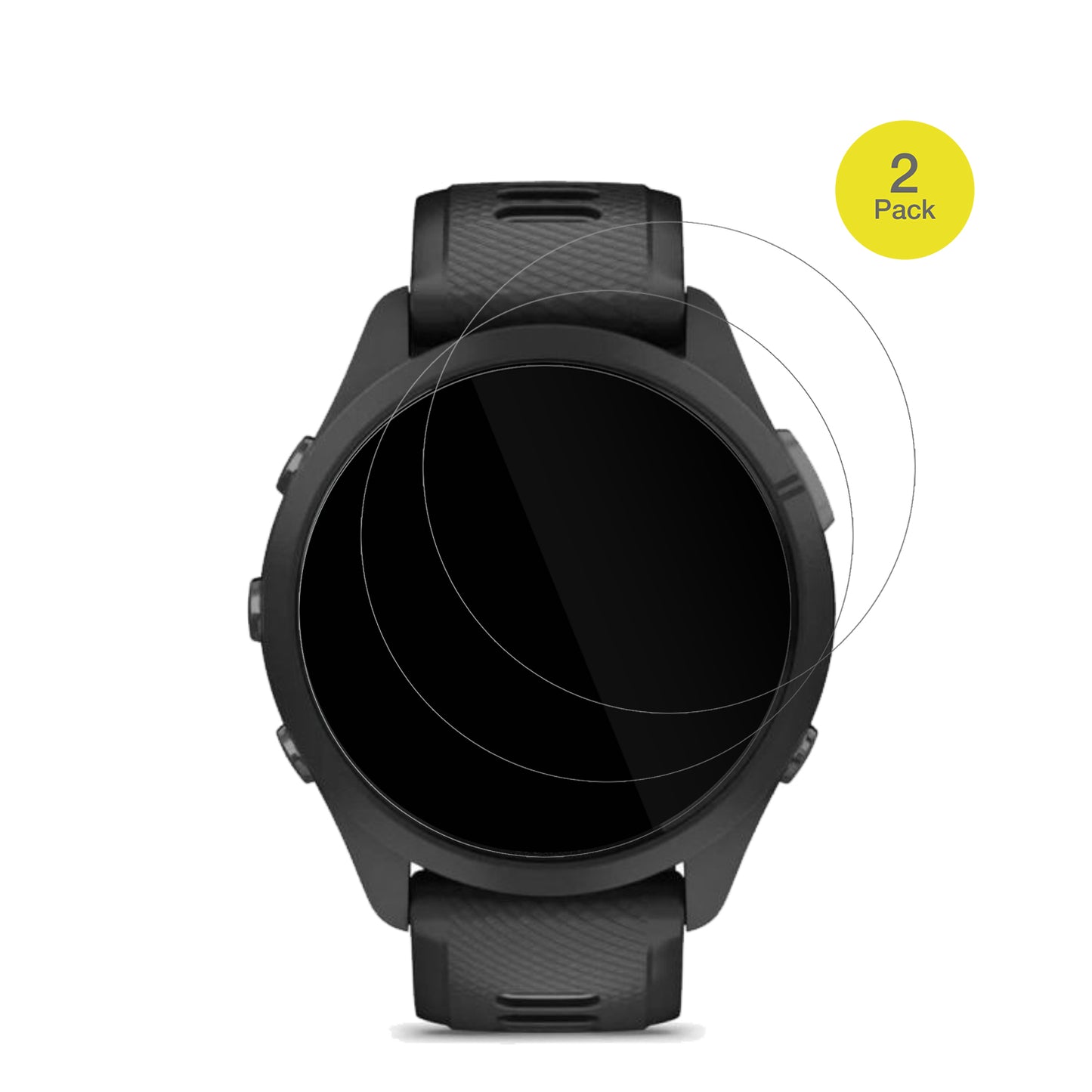 GarminForerunner 265 46mm mit aufgebrachter dipos Displayschutzfolie, glasklare Darstellung ohne Einschränkungen