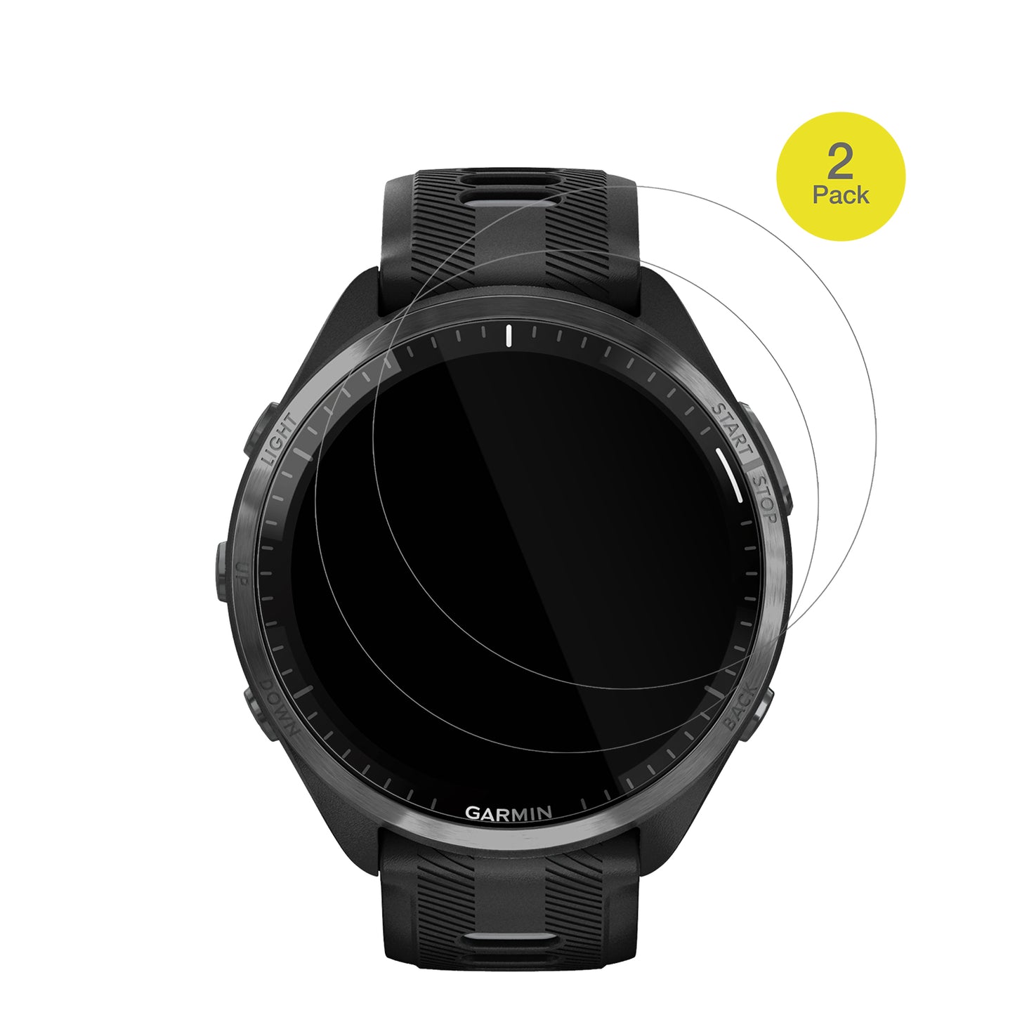 GarminForerunner 965 mit aufgebrachter dipos Displayschutzfolie, glasklare Darstellung ohne Einschränkungen
