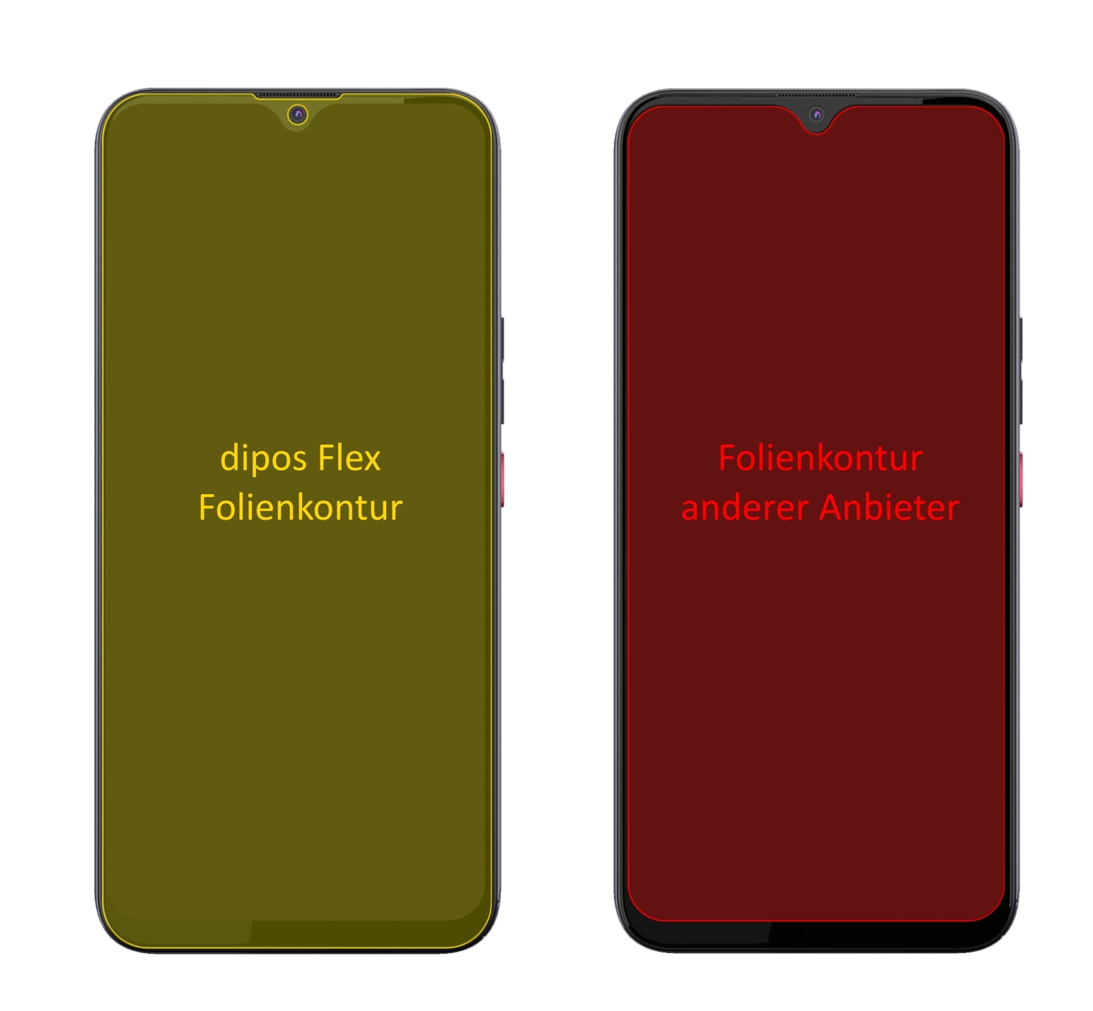 GigasetGS5 mit aufgebrachter dipos Displayschutzfolie, glasklare Darstellung ohne Einschränkungen
