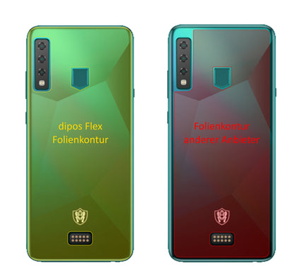 HiSenseKing Kong 6 Rückseite mit aufgebrachter dipos Displayschutzfolie, glasklare Darstellung ohne Einschränkungen