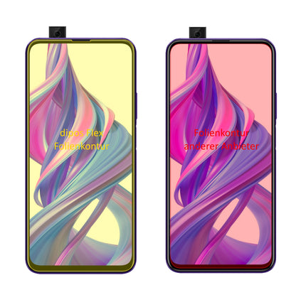 HuaweiY9s mit aufgebrachter dipos Displayschutzfolie, glasklare Darstellung ohne Einschränkungen
