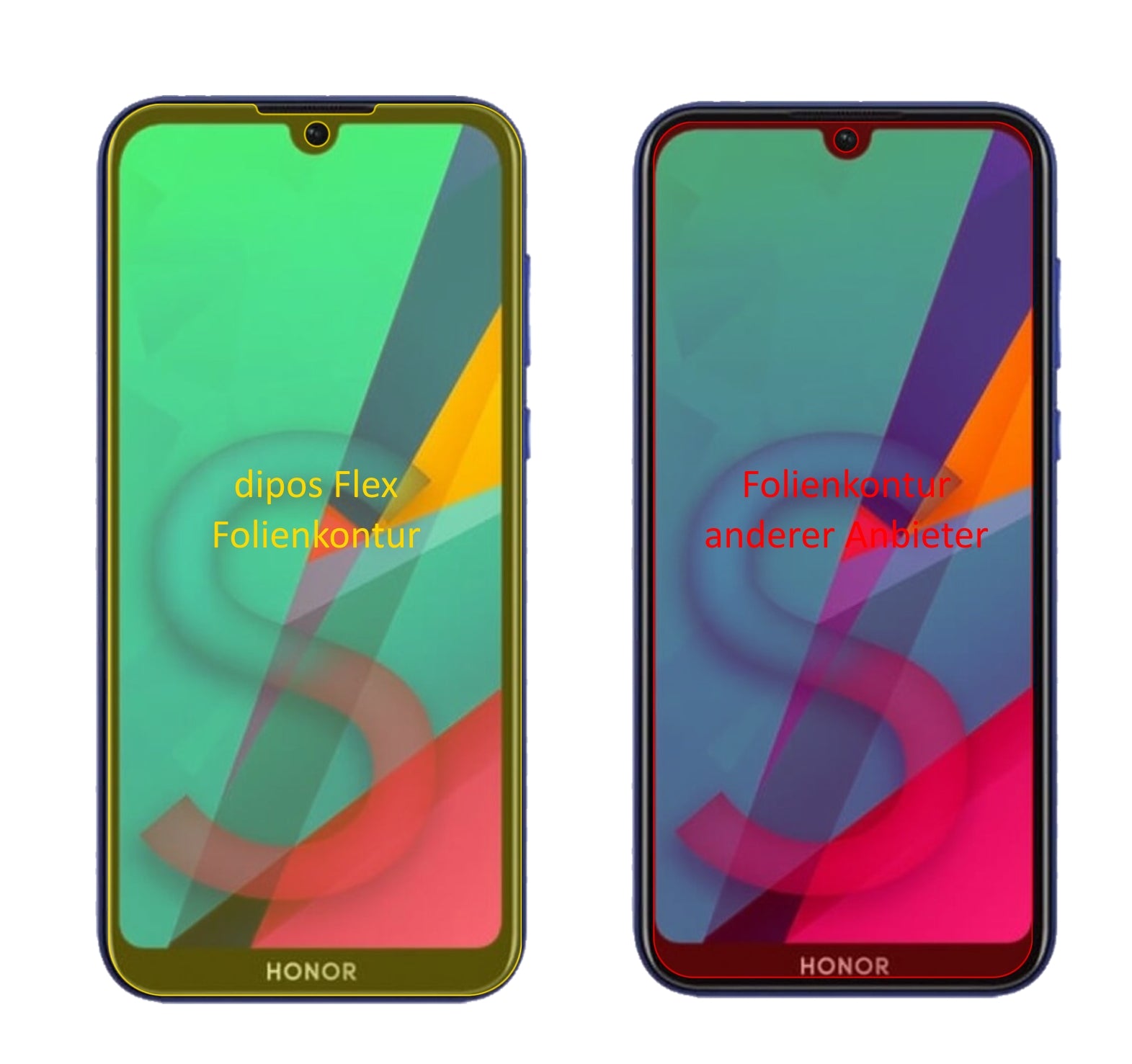 HonorPlay 8 mit aufgebrachter dipos Displayschutzfolie, glasklare Darstellung ohne Einschränkungen