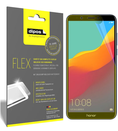 HuaweiHonor 7C mit aufgebrachter dipos Displayschutzfolie, glasklare Darstellung ohne Einschränkungen