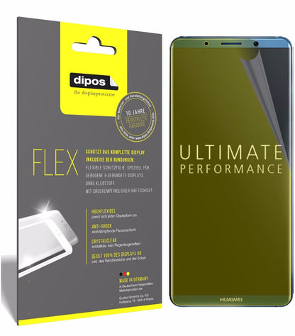 HuaweiMate 10 Pro mit aufgebrachter dipos Displayschutzfolie, glasklare Darstellung ohne Einschränkungen