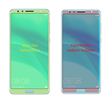 HuaweiNova 2S mit aufgebrachter dipos Displayschutzfolie, glasklare Darstellung ohne Einschränkungen