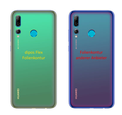 HuaweiP Smart Plus (2019) Rückseite mit aufgebrachter dipos Displayschutzfolie, glasklare Darstellung ohne Einschränkungen