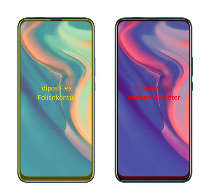HuaweiP Smart Pro (2020) mit aufgebrachter dipos Displayschutzfolie, glasklare Darstellung ohne Einschränkungen