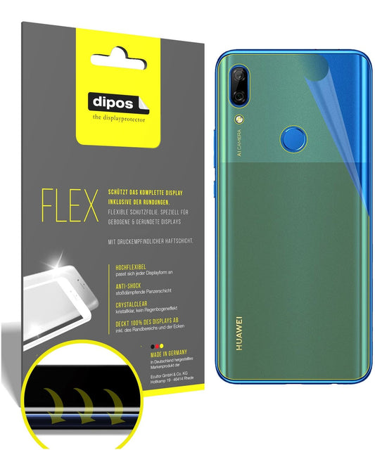 HuaweiP Smart Z (2019) Rückseite mit aufgebrachter dipos Displayschutzfolie, glasklare Darstellung ohne Einschränkungen