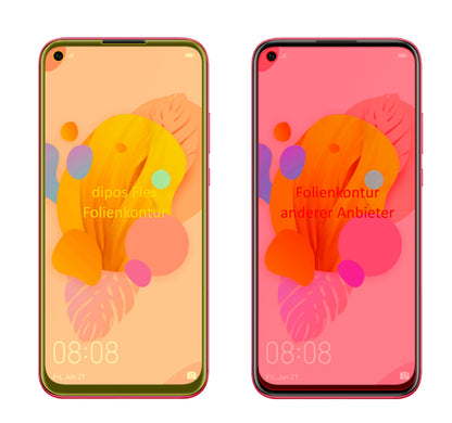 HuaweiP20 lite (2019) mit aufgebrachter dipos Displayschutzfolie, glasklare Darstellung ohne Einschränkungen