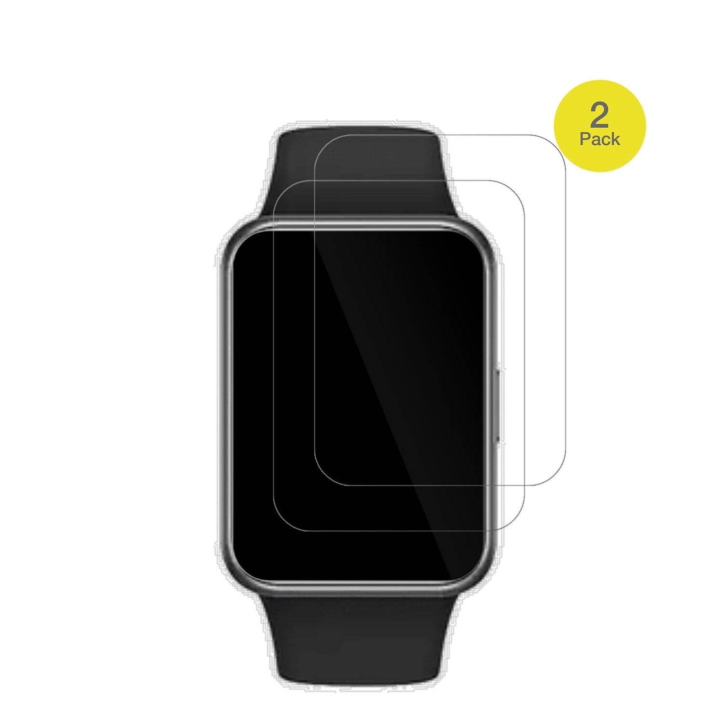 HuaweiWatch Fit 2 mit aufgebrachter dipos Displayschutzfolie, glasklare Darstellung ohne Einschränkungen