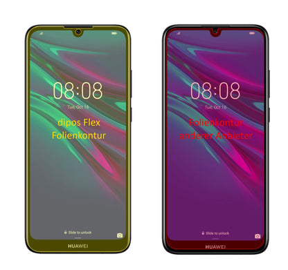 HuaweiY6s mit aufgebrachter dipos Displayschutzfolie, glasklare Darstellung ohne Einschränkungen