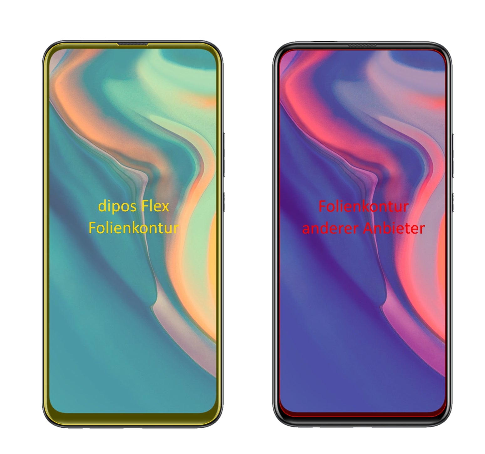 HuaweiY9 Prime (2019) mit aufgebrachter dipos Displayschutzfolie, glasklare Darstellung ohne Einschränkungen