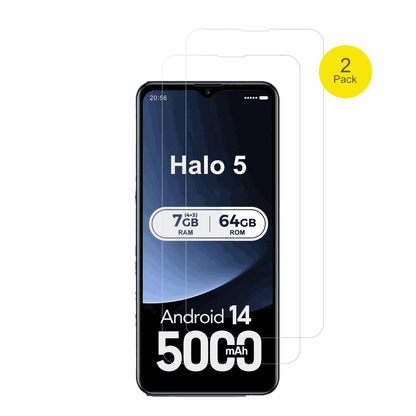 invensHalo 5 mit aufgebrachter dipos Displayschutzfolie, glasklare Darstellung ohne Einschränkungen