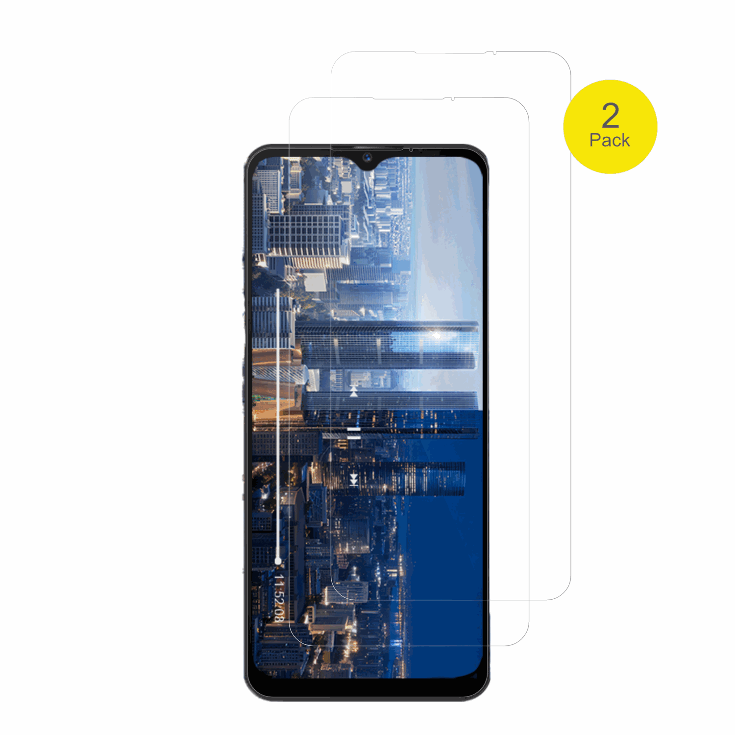 invensNote 12P mit aufgebrachter dipos Displayschutzfolie, glasklare Darstellung ohne Einschränkungen