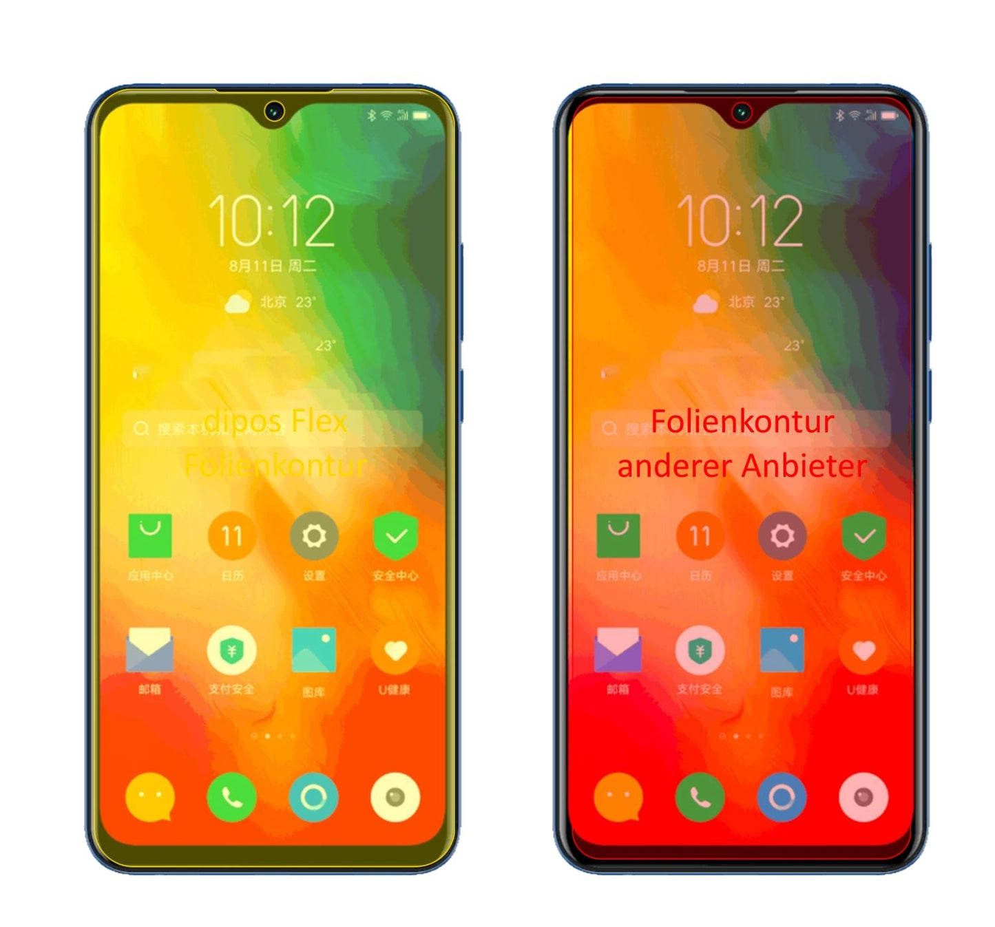 LenovoK6 Enjoy mit aufgebrachter dipos Displayschutzfolie, glasklare Darstellung ohne Einschränkungen