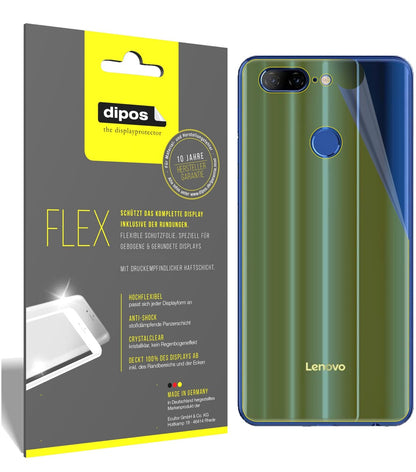 LenovoK9 Rückseite mit aufgebrachter dipos Displayschutzfolie, glasklare Darstellung ohne Einschränkungen
