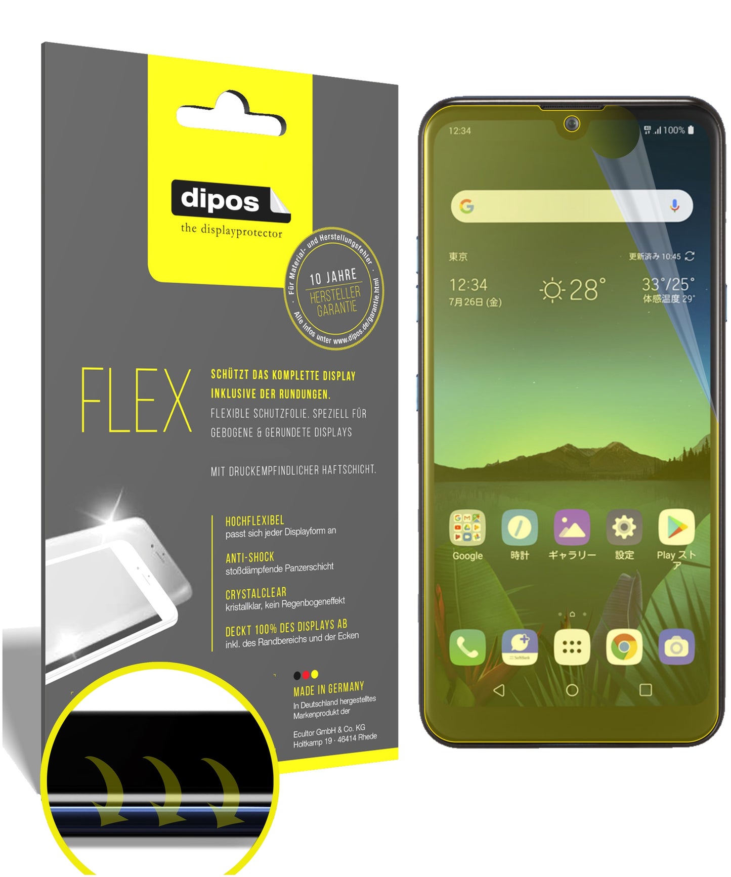 Klare Displayschutzfolie von dipos passend für LG K50, 100% Displayabdeckung und blasenfreie Montage