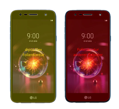 LGX power 3 mit aufgebrachter dipos Displayschutzfolie, glasklare Darstellung ohne Einschränkungen