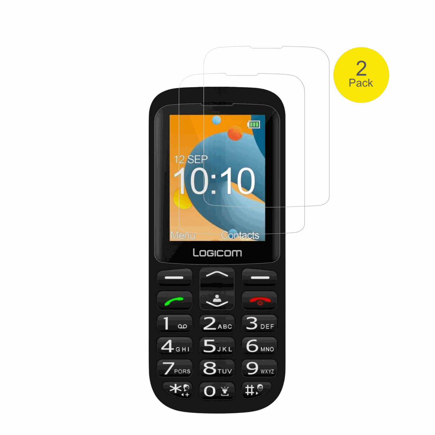 LogicomPosh XL mit aufgebrachter dipos Displayschutzfolie, glasklare Darstellung ohne Einschränkungen