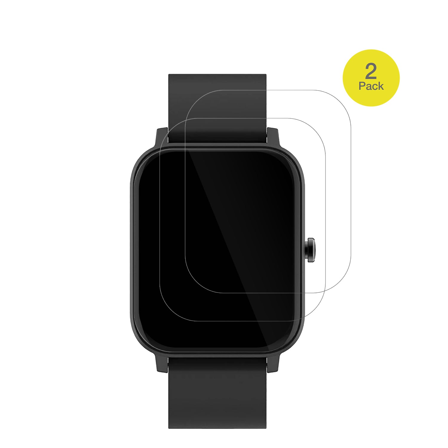 MatastSmartwatch mit aufgebrachter dipos Displayschutzfolie, glasklare Darstellung ohne Einschränkungen