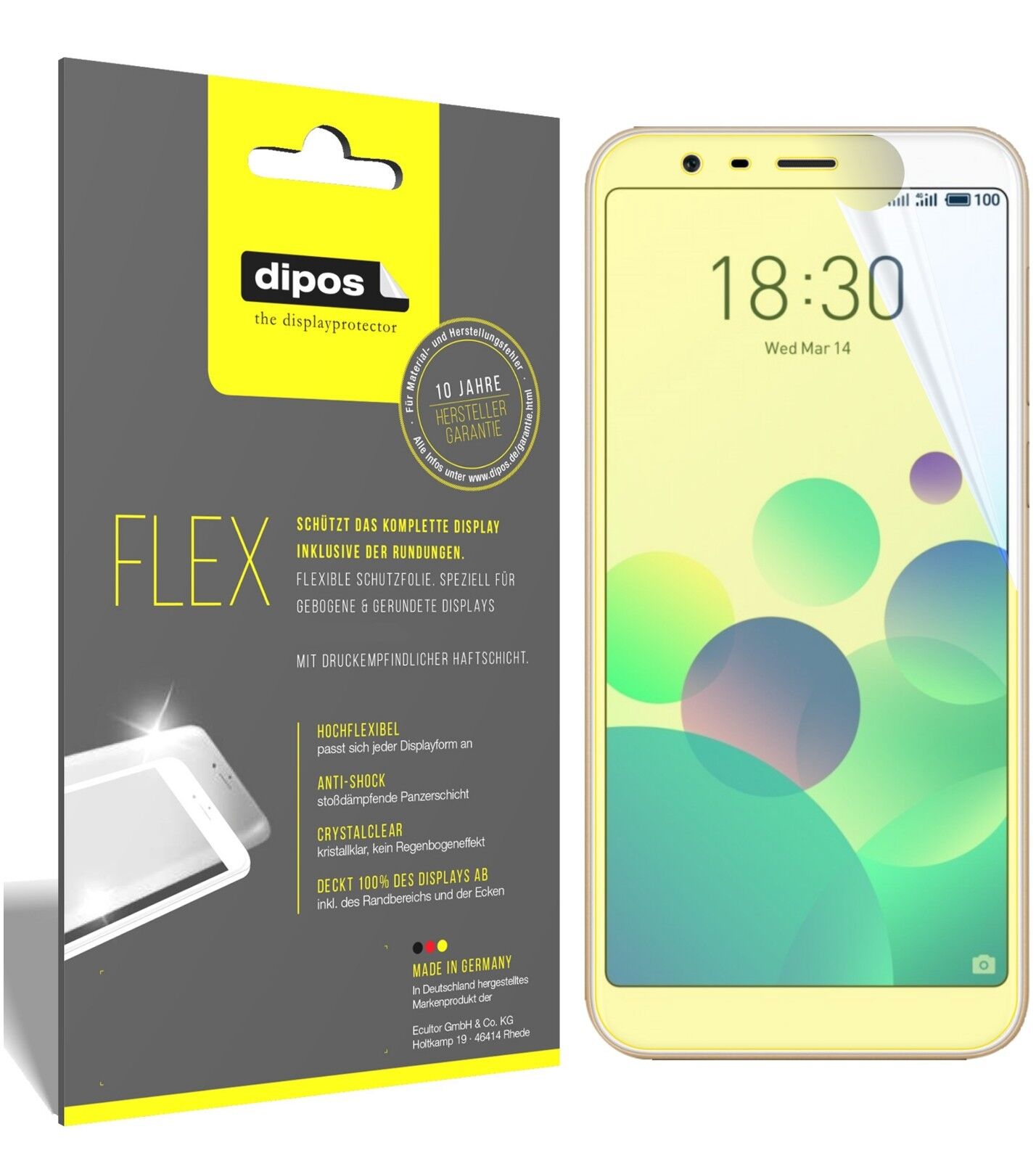 MeizuM8C mit aufgebrachter dipos Displayschutzfolie, glasklare Darstellung ohne Einschränkungen