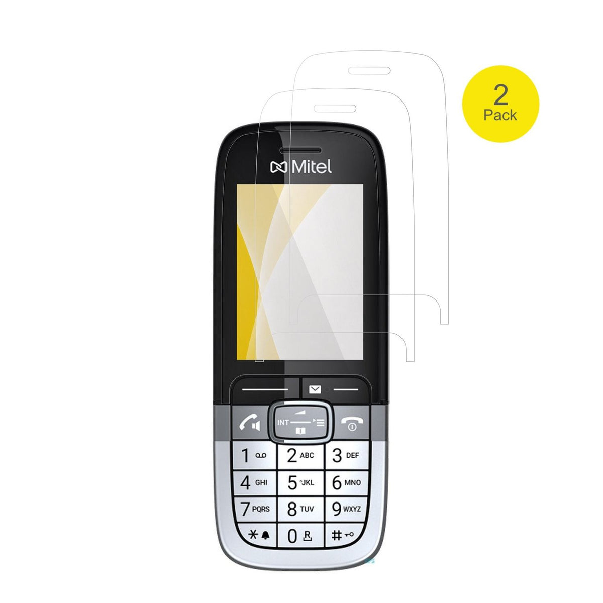 MitelOpenScape DECT Phone SL7 mit aufgebrachter dipos Displayschutzfolie, glasklare Darstellung ohne Einschränkungen